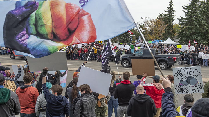 Edmonton Journal | 'Gender ideology' protest and counter protest drew